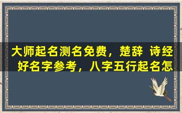 大师起名测名免费，楚辞  诗经  好名字参考，八字五行起名怎么选